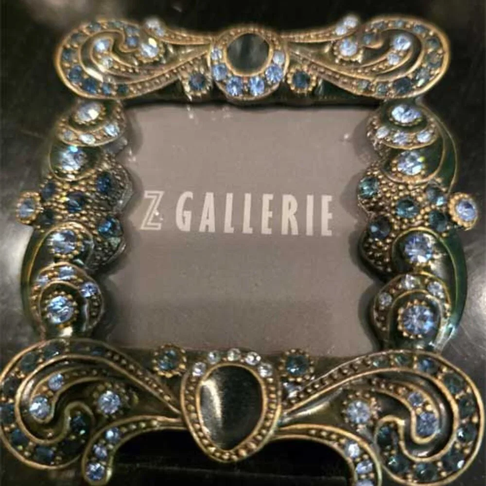 Z Gallerie Enameled with Rhinestones Frame Set (2) NEW 3